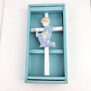 Vintage Roman First Communion Cross Hand Painted Porcelain NWT